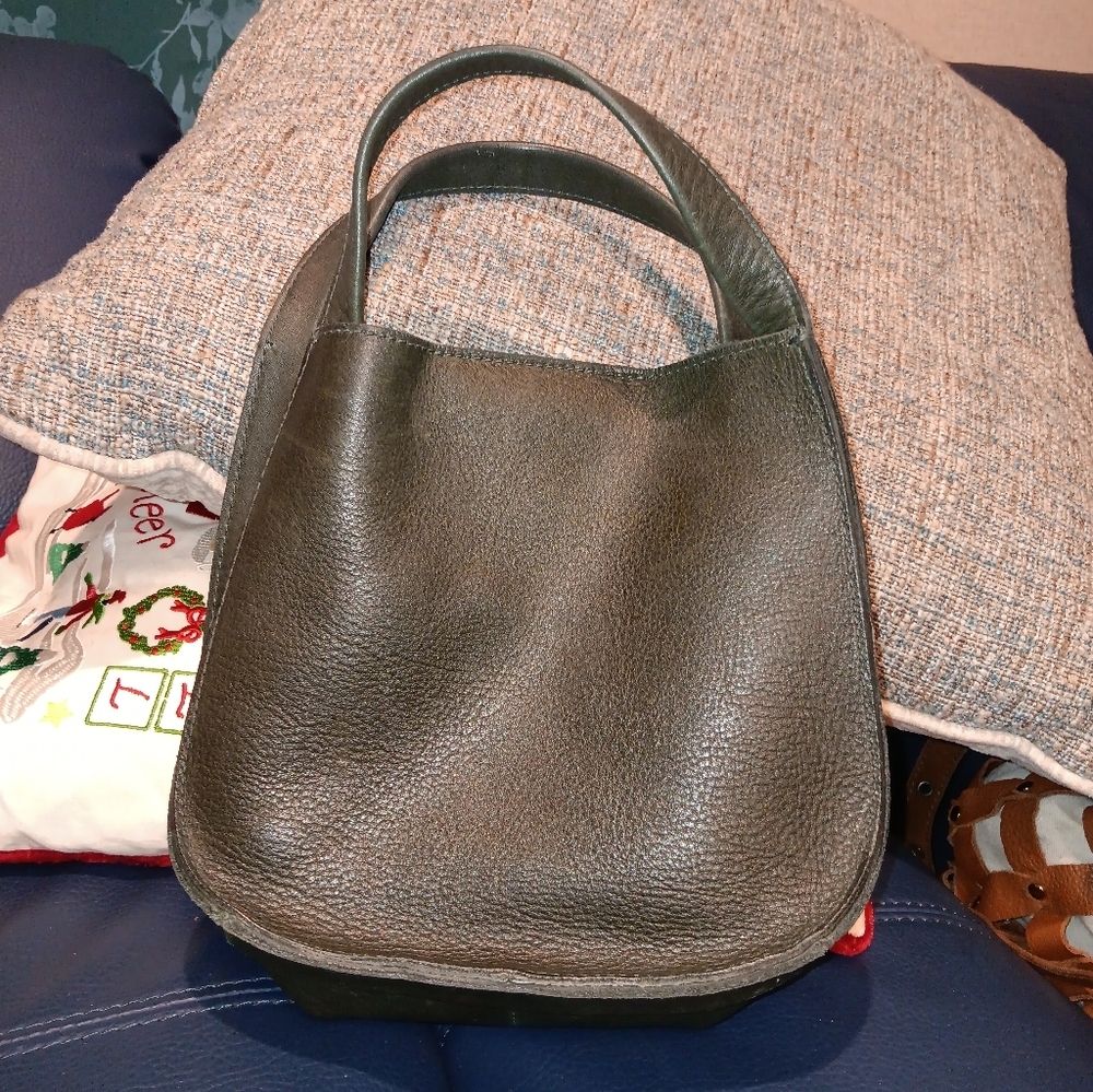 Madewell Dark Green Leather Shoulder Bag